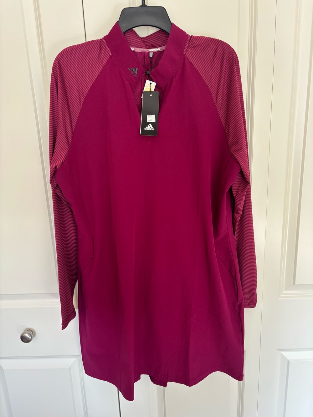 Women’s adidas UPF 50 long sleeve pink golf dress size XL. NWT